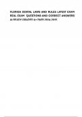 FLORIDA DENTAL LAWS AND RULES LATEST EXAM