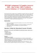 BTE2601 Assignment 2 &lpar;Complete Answers&rpar; 2025 &ndash; Due 14 July &vert; 100&percnt; Verified & Correct Solutions &vert; A&plus; Graded Submission