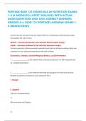 PORTAGE BIOD 121 ESSENTIALS IN NUTRITION EXAMS 1-6 &lpar;6 MODULES&rpar; LATEST 2024&sol;2025 WITH ACTUAL EXAM QUESTIONS AND 100&percnt; CORRECT ANSWERS GRADED A&plus;&sol; BIOD 121 PORTAGE LEARNING EXAMS 1-6 &lpar;BRAND NEW&excl;&rpar;