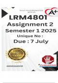 LRM4801 Assignment 2 &lpar;COMPLETE ANSWERS&rpar; Semester 1 2025 - DUE 7 July 2025