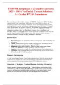 TMS3708 Assignment 4 &lpar;Complete Answers&rpar; 2025 &ndash; 100&percnt; Verified & Correct Solutions &vert; A&plus; Graded UNISA Submission