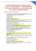 NURS 251 Pharmacology Final Exam 2023 &lpar;Latest 2025&sol;2026 Update&rpar; &ndash; Verified Questions & Answers with References &vert; 100&percnt; Guaranteed Pass &vert; Expert-Certified Solutions
