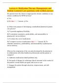 Lecture 4 &ndash; Medication Therapy Management &lpar;MTM&rpar; and Patient-Centered Care&colon; Comprehensive Exam Questions with Verified Answers