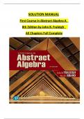 First Course in Abstract Algebra &lpar;Latest Edition 2025&rpar; Solution Manual by John B&period; Fraleigh &ndash; Complete Solutions to All Chapters