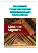 SOLUTION MANUAL for First Course In Abstract Algebra A 8th Edition By John B. Fraleigh All Chapters Full Complete A+