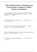 ALAT Certification Exam &vert; All Questions and Correct Answers &vert; Graded A&plus; &vert; Verified Answers &vert; Just Released