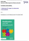 NCOI samenvatting Bachelor HBO-programma Bestuurskunde - compleet&comma; nieuw 2025 &plus; oefentoets &plus; de leerdoelen