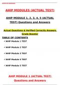 AHIP MODULE 1&comma; 2&comma; 3&comma; 4&comma; 5 &lpar;Actual Test&rpar; Latest 2025  2026 Update Questions & Verified Answers &ndash; All Correct&comma; Graded A&plus;