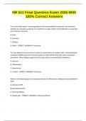NR 511 Final Question Exam 2025 With 100&percnt; Correct Answers