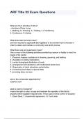 ARF Title 22 Exam Questions and answers