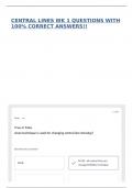 CENTRAL LINES WK 1 QUESTIONS WITH 100&percnt; CORRECT ANSWERS&excl;&excl;