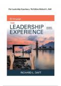 Test Bank for Leadership Experience 7th Edition Daft &sol; All Chapters 1 - 30 &vert; All Chapters &vert; Latest 2025 Update