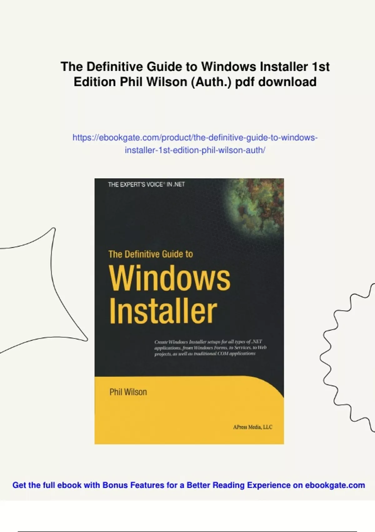 Summary The Definitive Guide to Windows Installer 1st Edition Phil ...