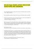 NCLEX Style EXAM LATEST 2025 EXAM 