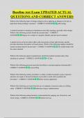 Baseline test Exam UPDATED ACTUAL  QUESTIONS AND CORRECT ANSWERS