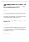 Insurance adjuster exam questions Test bank&period; 205 Questions And Verified Answers 