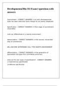 Developmental Bio 351 Exam 1 questions with answers