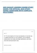 AIR CAVALRY LEADERS COURSE STUDY GUIDE &lpar;THE OFFICIAL 2025 STUDY GUIDE&rpar; QUESTIONS WITH COMPLETE SOLUTIONS&excl;&excl;