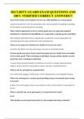 SECURITY GUARD EXAM QUESTIONS AND 100&percnt; VERIFIED CORRECT ANSWERS&excl;&excl;&excl;