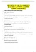 SECURITY GUARD EXAM REVIEW QUESTIONS AND 100&percnt; VERIFIED CORRECT ANSWERS&excl;&excl;