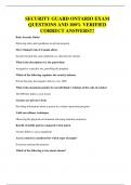 SECURITY GUARD ONTARIO EXAM QUESTIONS AND 100&percnt; VERIFIED CORRECT ANSWERS&excl;&excl;&excl;