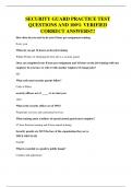 SECURITY GUARD PRACTICE TEST QUESTIONS AND 100&percnt; VERIFIED CORRECT ANSWERS&excl;&excl;