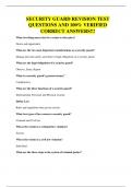 SECURITY GUARD REVISION TEST QUESTIONS AND 100&percnt; VERIFIED CORRECT ANSWERS&excl;&excl;