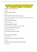 SECURITY GUARD TEST QUESTIONS AND 100&percnt; VERIFIED CORRECT ANSWERS&excl;&excl;