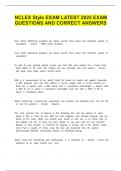 NCLEX Style EXAM LATEST 2025 EXAM 