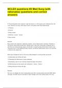 NCLEX questions &num;2 Med Surg &lpar;with rationales&rpar; 