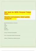 test bank for NETA Personal Trainer Exam