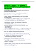 BIO 2301 HUMAN PHYSIOLOGY - EXAM 1 QUESTIONS WITH CORRECT ANSWERS