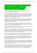 CHAPTER &num;2 CRITICAL THINKING IN HEALTH ASSESSMENT EXAM QUESTIONS AND ANSWERS