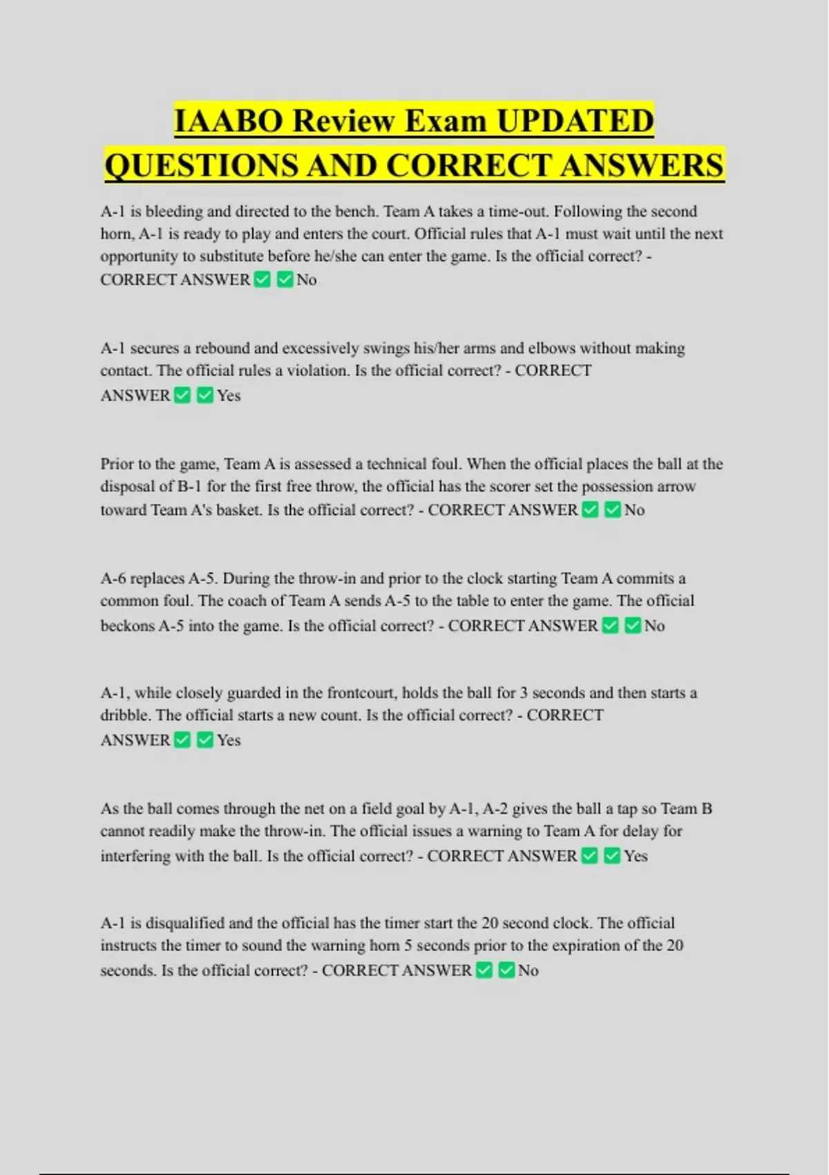 IAABO Review Exam UPDATED QUESTIONS AND CORRECT ANSWERS - Iaabo - Stuvia US