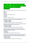 WGU C784 - APPLIED HEALTHCARE STATISTICS PRE-ASSESSMENT EXAM QUESTIONS WITH CORRECT ANSWERS