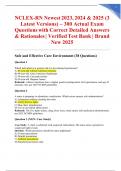 2025 NCLEX-RN Exam Bundle &lpar;NGN Format&rpar; &ndash; Actual 200 & 130 Questions with Verified Answers & Detailed Rationales &vert; A&plus; Grade &vert; 100&percnt; Pass Guaranteed &vert; Brand New Release