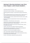 Hartman-s Nursing Assistant Long Term Care Chapter 1 and 2 Exam-Graded A