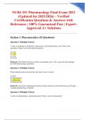 NURS 251 Pharmacology Final Exam 2023 &lpar;Updated for 2025&sol;2026&rpar; &ndash; Verified Certification Questions & Answers with References &vert; 100&percnt; Guaranteed Pass &vert; Expert-Approved A&plus; Solutions