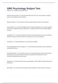 GRE Psychology Subject Test&period; 435 Questions And Verified Answers&period; latest 2025&sol;2026