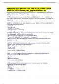 ALABAMA FIRE COLLEGE FIRE INSPECTOR 1 TEST PAPER 2025&sol;2026 QUESTIONS AND ANSWERS RATED A&plus;