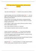 P370 Operations &ndash; Briggs &ndash; Indiana University &ndash; Final Exam Questions with Accurate Answers