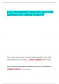 Event Management Final Exam Latest 2025  Questions and Answers Graded A&plus; 