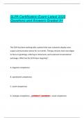 SLPA Certification Exam Latest 2025  Questions and Answers Graded A&plus; 