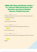 AWWA ABC Water Distribution Grades 1 & 2 &sol; Newest 2025 Actual Exam 120&plus; Questions and Correct Detailed Answers &lpar;Verified Answers&rpar;  