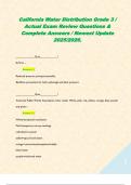 California Water Distribution Grade 3 &sol; Actual Exam Review Questions & Complete Answers &sol; Newest Update 2025&sol;2026&period;  