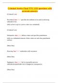  CRIM 2333 Study Bundle &vert; Verified Q&A &vert; Criminal Law & Justice Procedures Guide