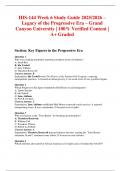 HIS-144 Week 6 Study Guide 2025&sol;2026 &ndash; Legacy of the Progressive Era &ndash; Grand Canyon University &vert; 100&percnt; Verified Content &vert; A&plus; Graded