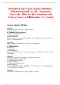 NUR2392 Exam 1 Study Guide 2025&sol;2026 &ndash; Multidimensional Care II &ndash; Rasmussen University &vert; 100&plus; Verified Questions with Correct Answers & Rationales &vert; A&plus; Graded