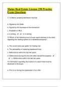 Maine Real Estate License 250 Practice Exam Questions With Correct High Expert Answers &vert;104 Pages