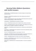 Nursing Patho Midterm Questions with Verifie Answers